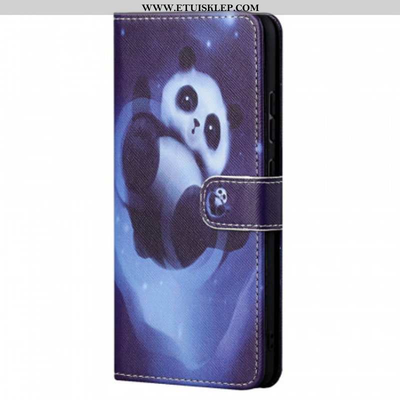Etui Folio do Poco M4 Pro 5G z Łańcuch Panda Space Ze Smyczą